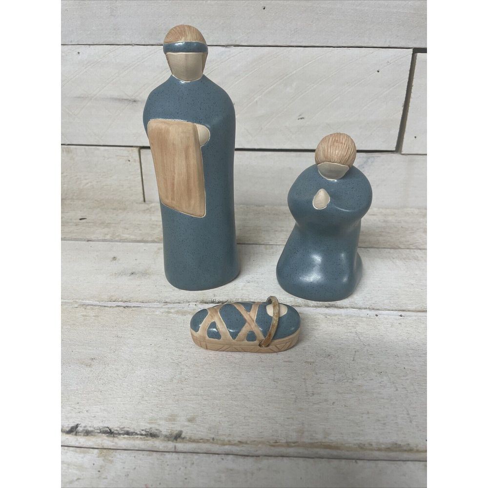 Jack Black 1987  Pottery Rare 3 Piece Nativity Mary Joseph Baby Jesus Fast Ship